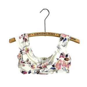 Billabong Floral Bikini Top - Cream and Pink